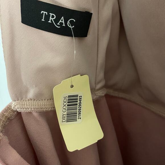 TRAC Mauve Pink Mini Skater Dress XS NWT Sleeveless Back Tie Cutout Fit & Flare - Picture 6 of 11